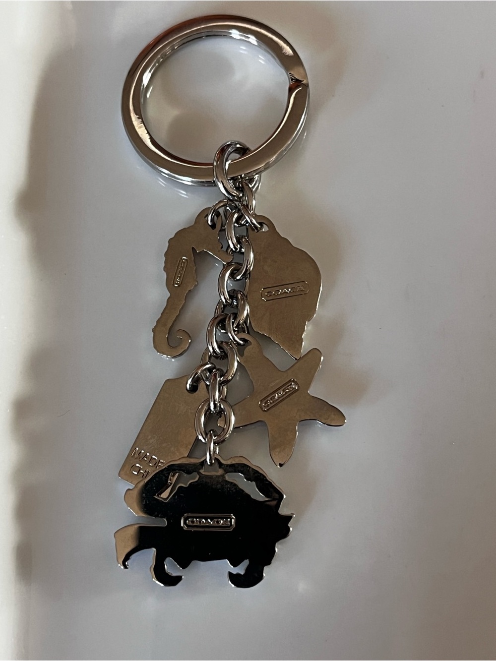 Rare Authentic COACH Keychain Under the Sea Silver w 5 charms - Picture 9 of 14